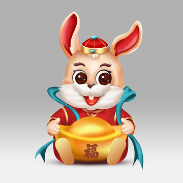 兔年元寶卡通