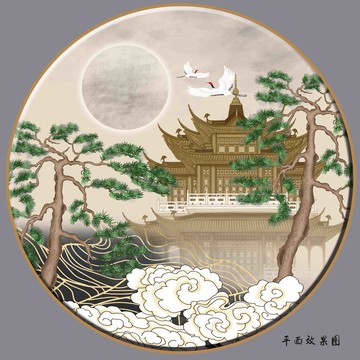 新中式祥云閣樓