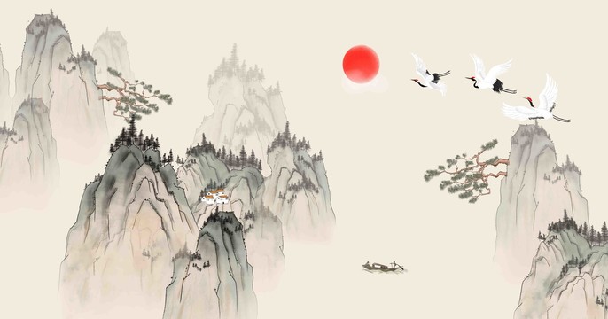 中国风山水画