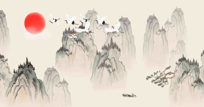 中国风山水画