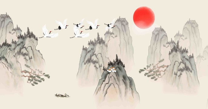 中式國(guó)畫山水