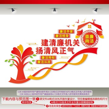 清廉機關建設樓梯文化墻