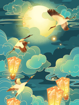 中秋插畫