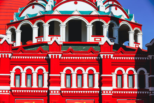 俄罗斯风格红墙建筑