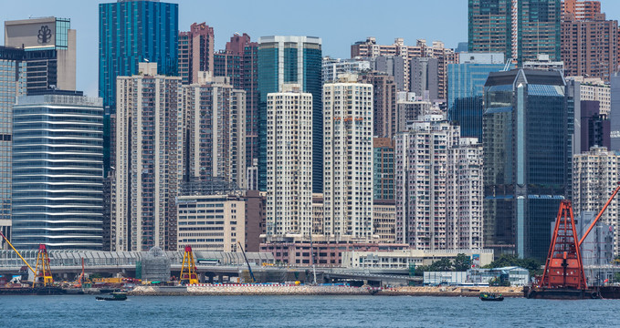 香港维多利亚港两岸风光