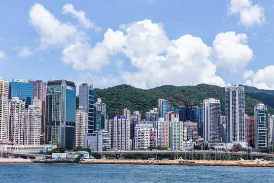 香港维多利亚港两岸风光