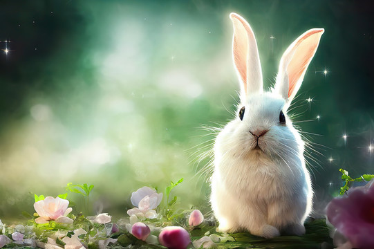 兔子摄影系列通透自然可爱白兔