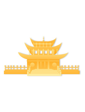 金色剪紙風(fēng)大觀樓