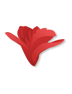 紅色剪紙風(fēng)杜娟花