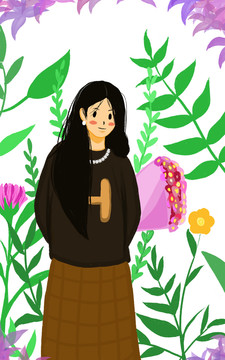 捧花女孩