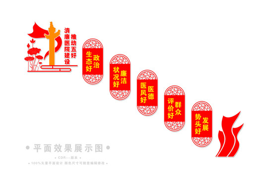 廉潔行醫(yī)樓梯文化墻