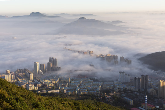 雾中城市