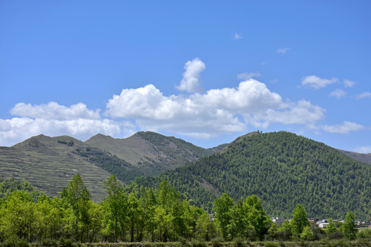 蓝天白云青山绿树