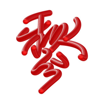 紅色秋分立體字