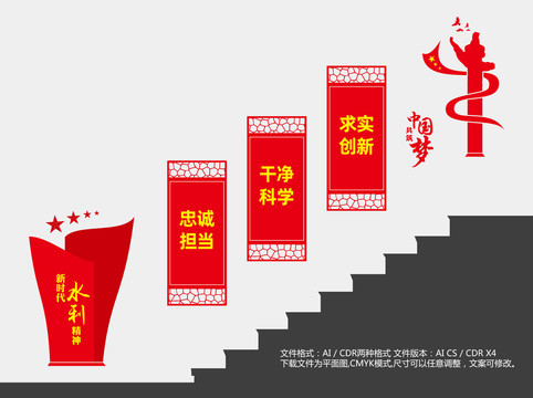 弘揚(yáng)新時(shí)代水利精神樓道文化墻