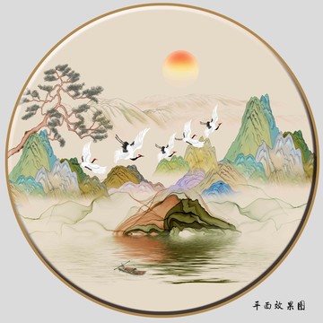 新中式抽象山水画