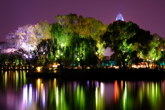 大明湖夜景