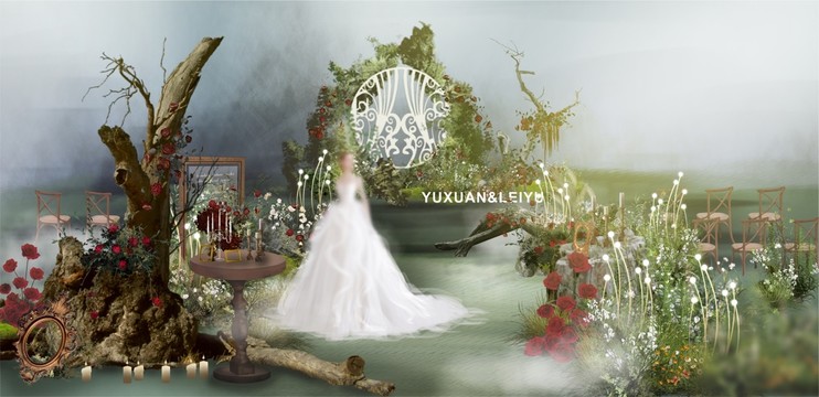 戶外魔幻森林婚禮效果圖