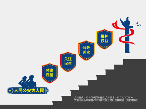 警隊(duì)樓道文化墻