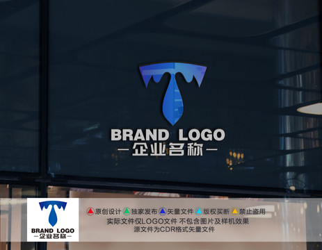 T字母商标LOGO服装标志