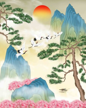 仿古青綠山水畫(huà)
