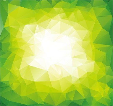 黄绿色放射光芒几何菱形背景