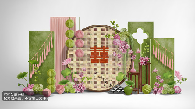 南洋風(fēng)牛油果綠婚禮效果圖