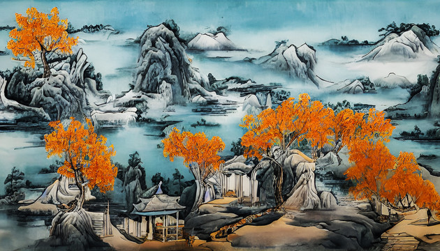 山水风光装饰画