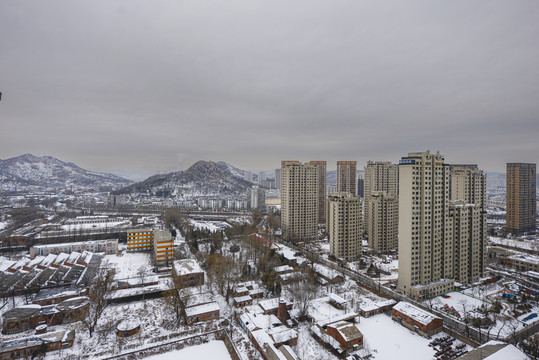 城市雪后小景