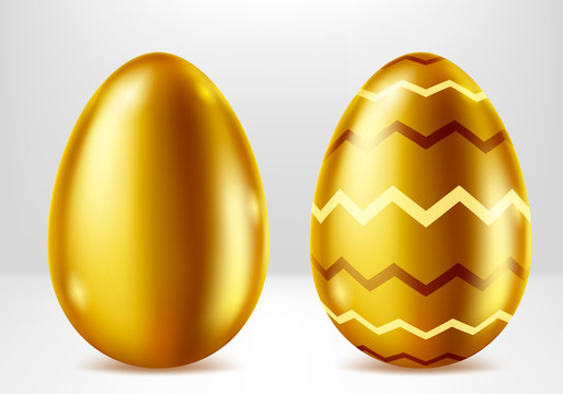 复活节金色彩绘蛋插图