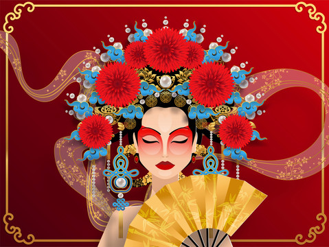 中國傳統(tǒng)戲曲 經(jīng)典美女插圖