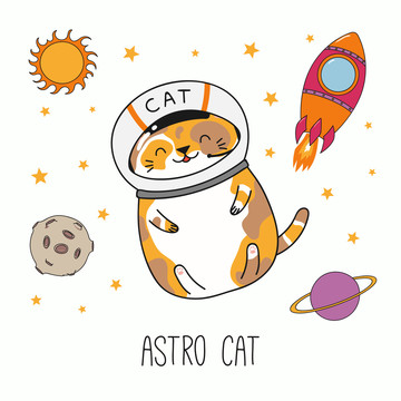 太空貓咪插圖