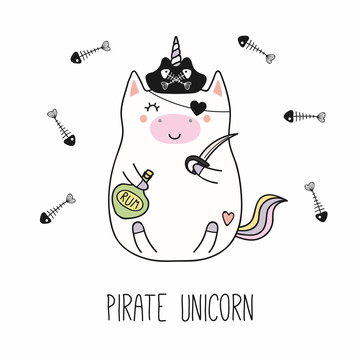 獨角獸海盜插圖