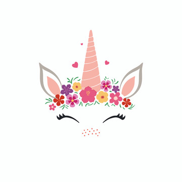 花圈獨角獸插圖