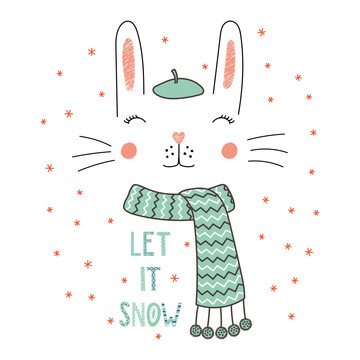白兔喜欢下雪插图
