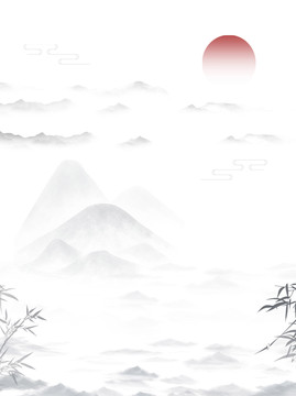古風(fēng)山水背景云紋山紋