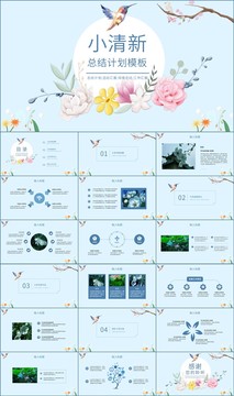 小清新工作总结报告PPT模板