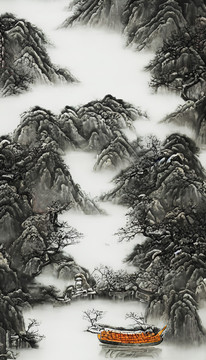 中国画山水风光