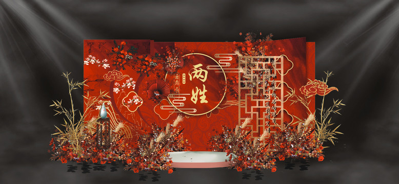 中式婚禮大氣迎賓區(qū)