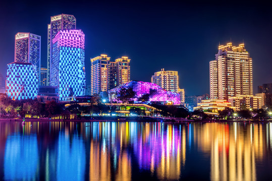 广西柳州城市夜景风光