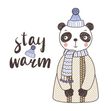熊猫穿着保暖衣物插图
