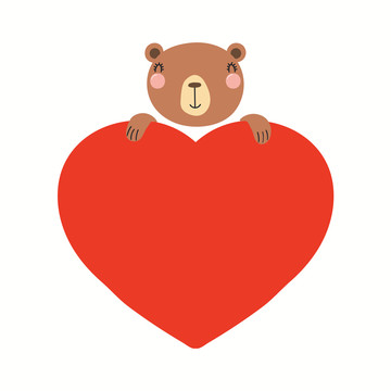棕熊拥抱爱心插图