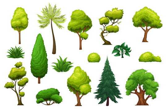绿色树木插图素材集合