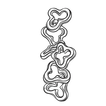 黑白青椒線條插圖