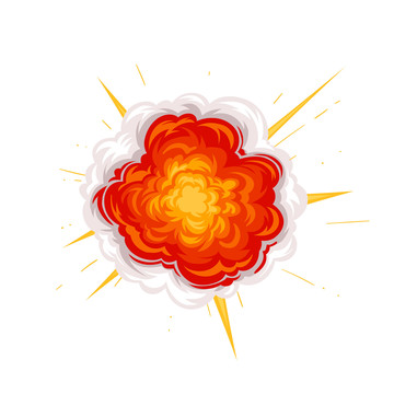 火焰爆炸效果手繪插圖素材