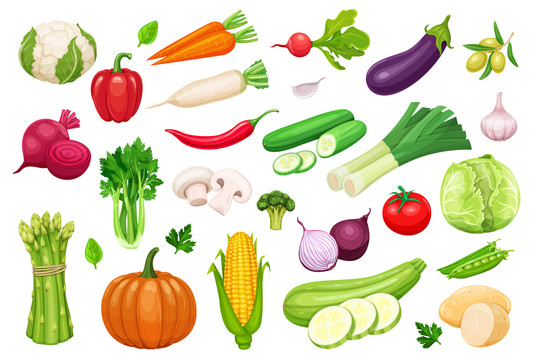 卡通蔬菜插图集合