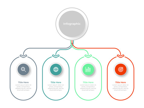 4步骤椭圆形箭头信息图表