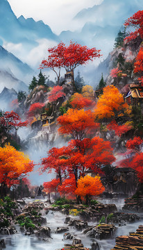 山水風(fēng)光裝飾畫