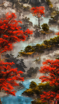 山水風(fēng)光裝飾畫