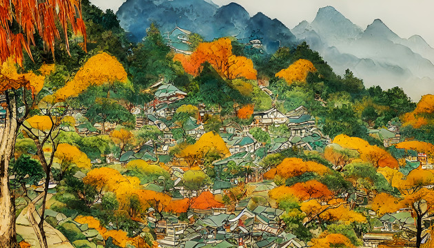 山水風(fēng)光裝飾畫